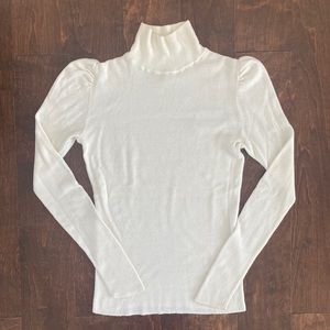New w/o tag Rebecca Taylor La Vie Cream white Wool turtle neck pullover
